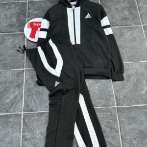 Adidas Black Tracksuit – Iconic 3-Stripes Hoodie & Pants Set